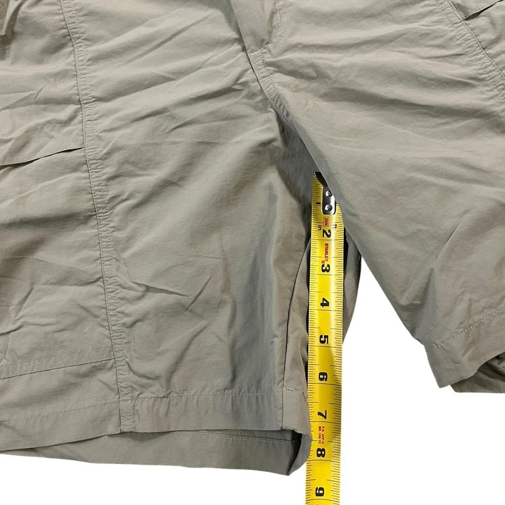 Eddie Bauer Shorts Mens 2XL Green Chino Cargo Pockets‎ Belted
